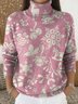 Damen Weihnachten Langarm Bequem Retro Pullover