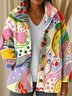 Damen Winter Oberbekleidung Retro Geometrisch Langarm Jacke