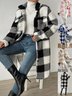 Damen Winter Oberbekleidung Lässig Print Kariert Langarm Schalkragen Jacke