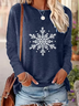 Lässig Weihnachten Rundhals Langarm T-Shirt