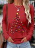 Lässig Weihnachten Rundhals Langarm T-Shirt