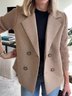 Damen Winter Oberbekleidung Lässig Nahtverarbeitung Unifarben Langarm Schalkragen Jacke