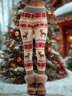 Damen Weihnachten Retro Frühling/Herbst Knöchelhose Leggings