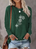 Lässig Weihnachten Rundhals Langarm T-Shirt