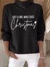 Damen Weihnachten Langarm Bequem Retro Pullover