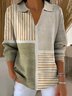 Damen Geometrisch Langarm Bequem Retro Pullover