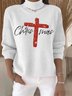 Damen Weihnachten Langarm Bequem Retro Pullover