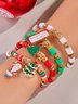 Weihnachten Polymer-Ton Armband Weihnachten Bunt Weihnachtsmann Schneeflocke Schneemann Armband Weihnachten Armband Set