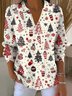 Damen Weihnachten Langarm Bequem Retro Pullover