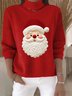 Damen Weihnachtsmann Langarm Bequem Retro Pullover