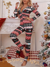 Damen Weihnachten V-Ausschnitt Langarm Lässig Frühling/Herbst Jumpsuit