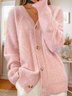 Damen Unifarben Langarm Bequem Lässig Strickjacke