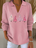 Damen Weihnachten Langarm Bequem Lässig Print Pullover