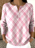 Damen Baumwolle Geometrisch Langarm Bequem Lässig Pullover
