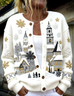 Damen Wolle/Stricken Weihnachten Langarm Bequem Lässig Strickjacke