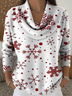 Damen Weihnachten Langarm Bequem Lässig Print Pullover