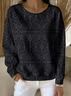 Lässig Rundhals Abstrakt Sweatshirt Print